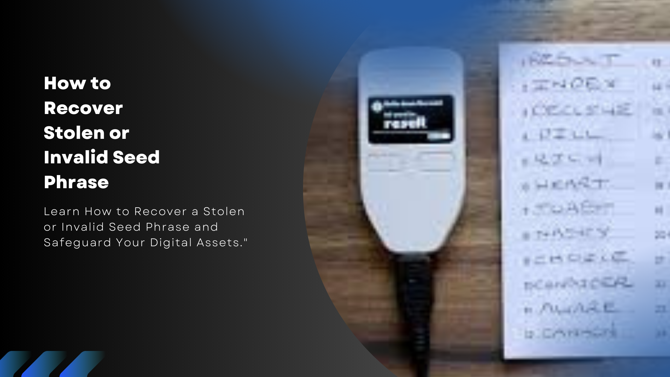 How to Resolve an issue of a stolen or invalid seed phrase